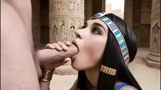 فانتازيا إباحية مصرية: العبد يأخذ كليوباترا من الخلف